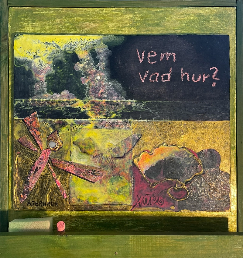 bildkonst med  återbruk/griffeltavla nr 21