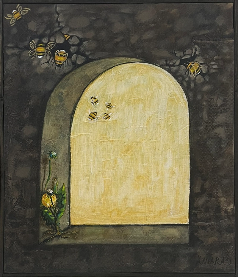 bildkonst med  återbruk/griffeltavla nr 32