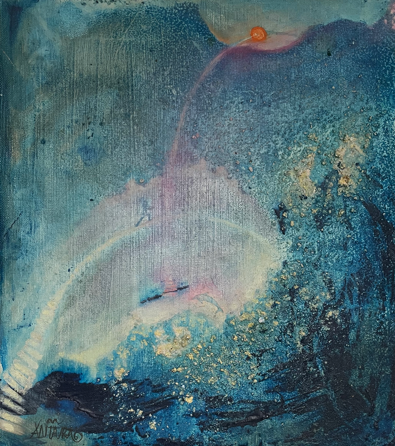 Fönster när livet händer mixed media