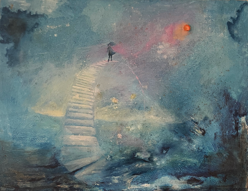 Fönster när livet händer mixed media