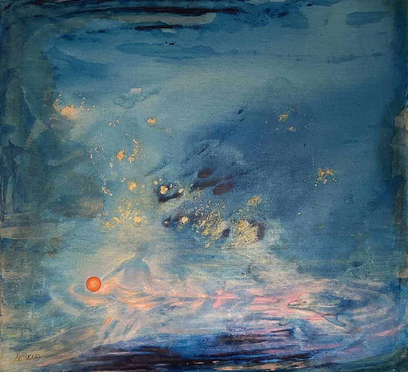 Fönster när livet händer mixed media