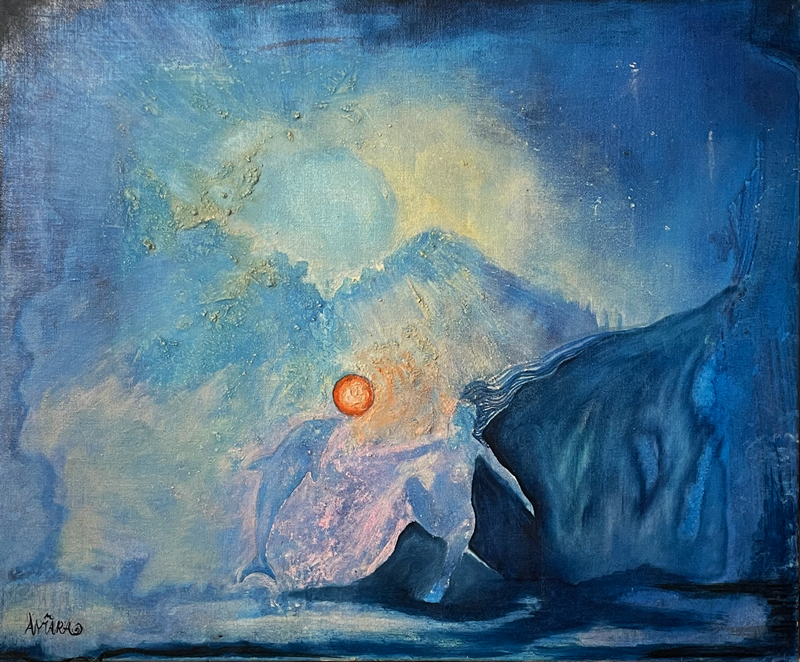 Fönster när livet händer mixed media