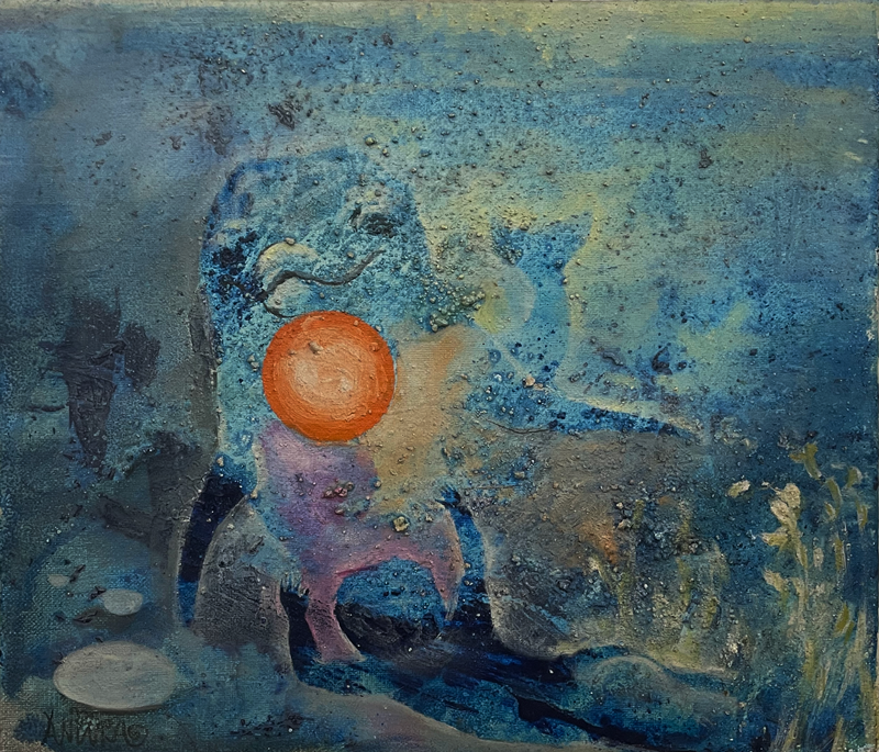 Fönster när livet händer mixed media
