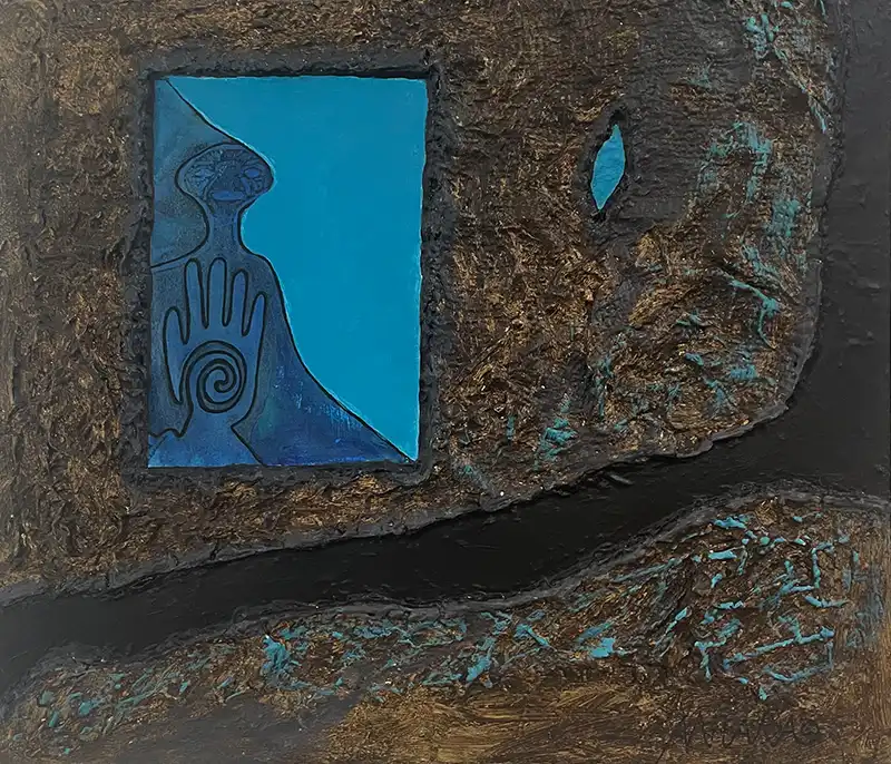 Fönster när livet händer mixed media