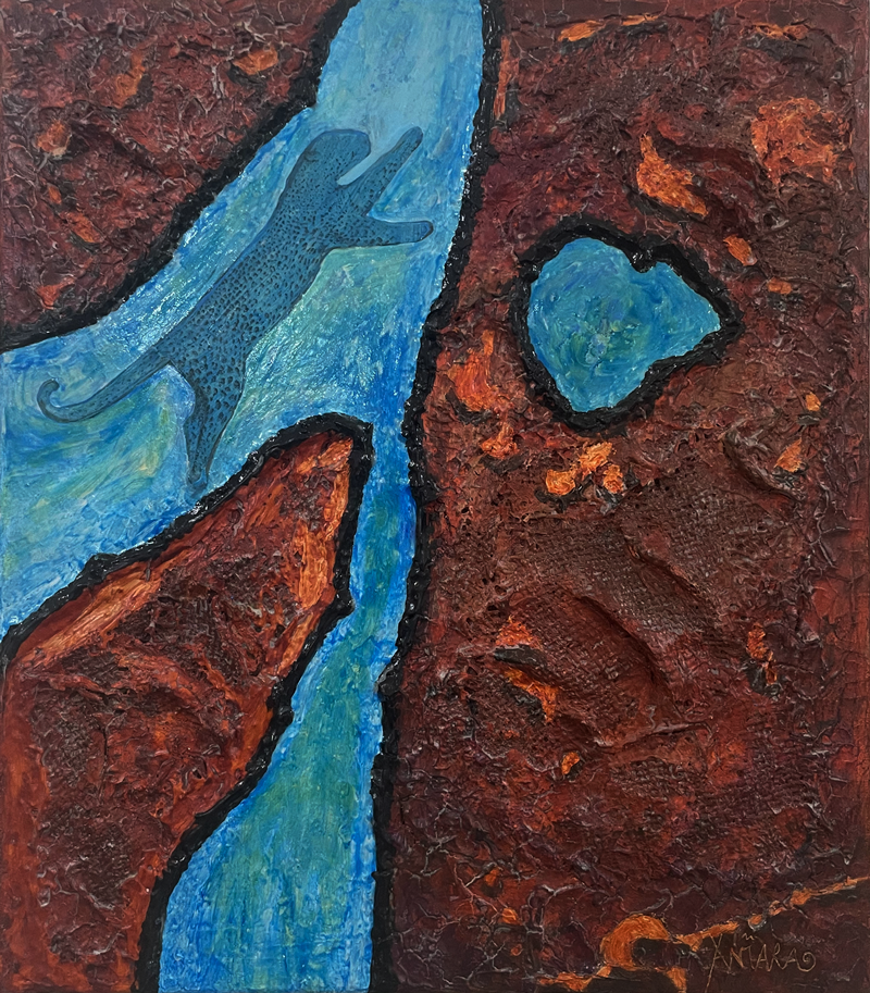 Fönster när livet händer mixed media