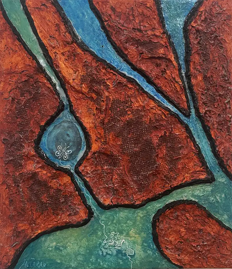 Fönster när livet händer mixed media