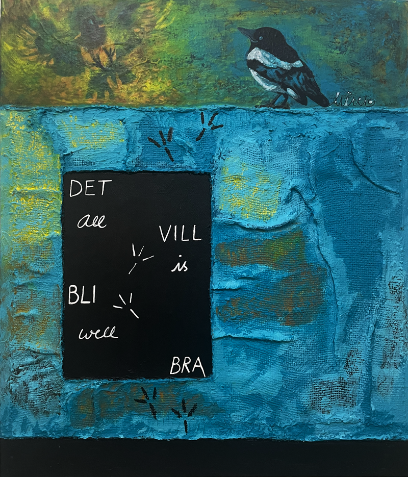 Fönster när livet händer mixed media