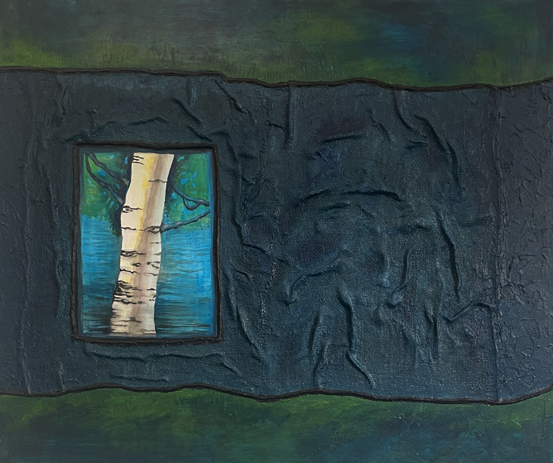 Fönster när livet händer mixed media