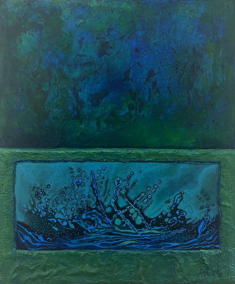Fönster när livet händer mixed media