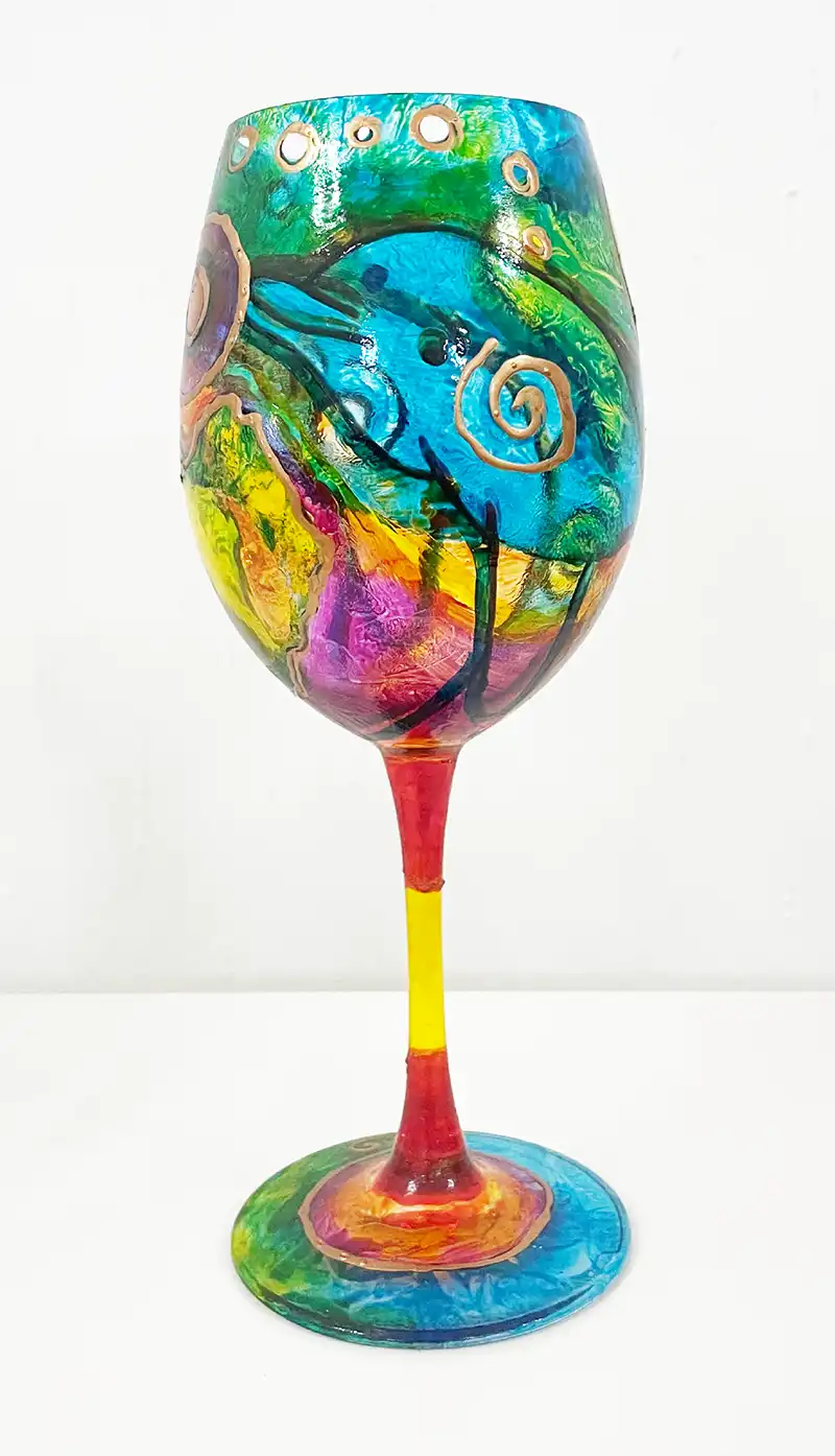 glasmålning på vinglas nr 12e